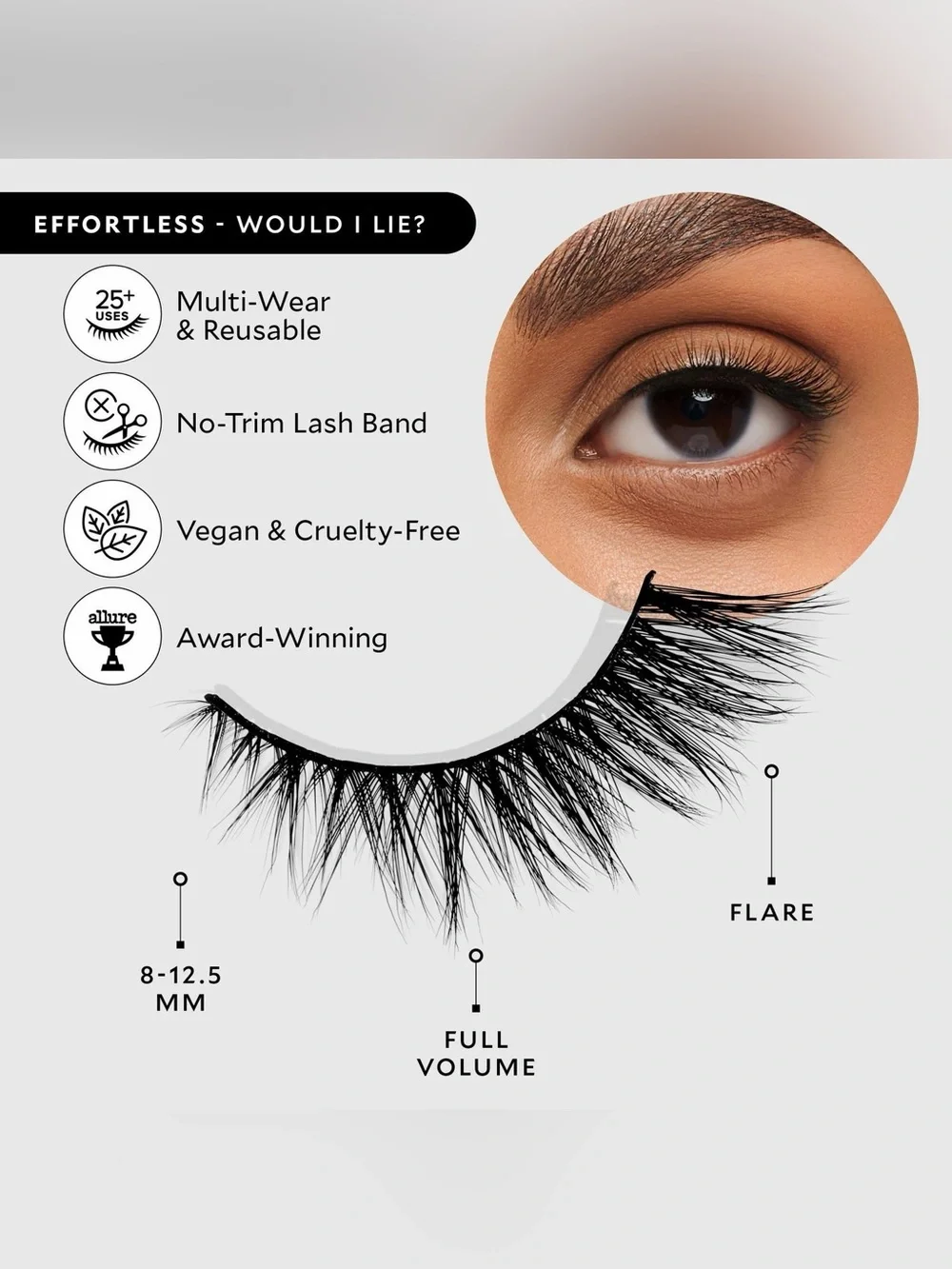 Velour Effortless Lashes — Black Natural Volume False Eyelashes